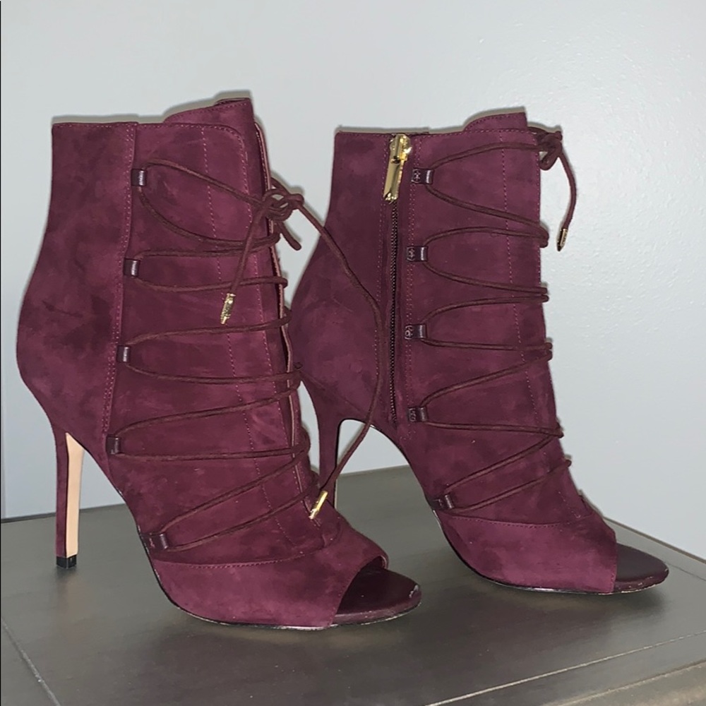 Sam Edelman Asher Bootie in Wine/Purple Suede